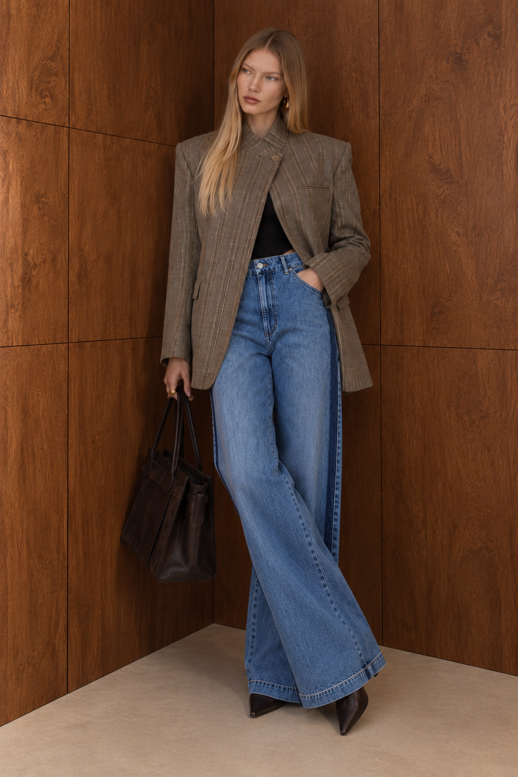 Premium High Rise Denim Trousers