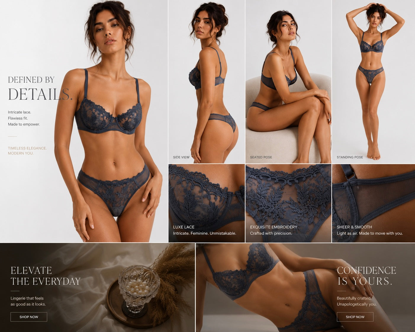 RENANYA Model Elegant French-Style Two-Piece Women’s Lingerie Set