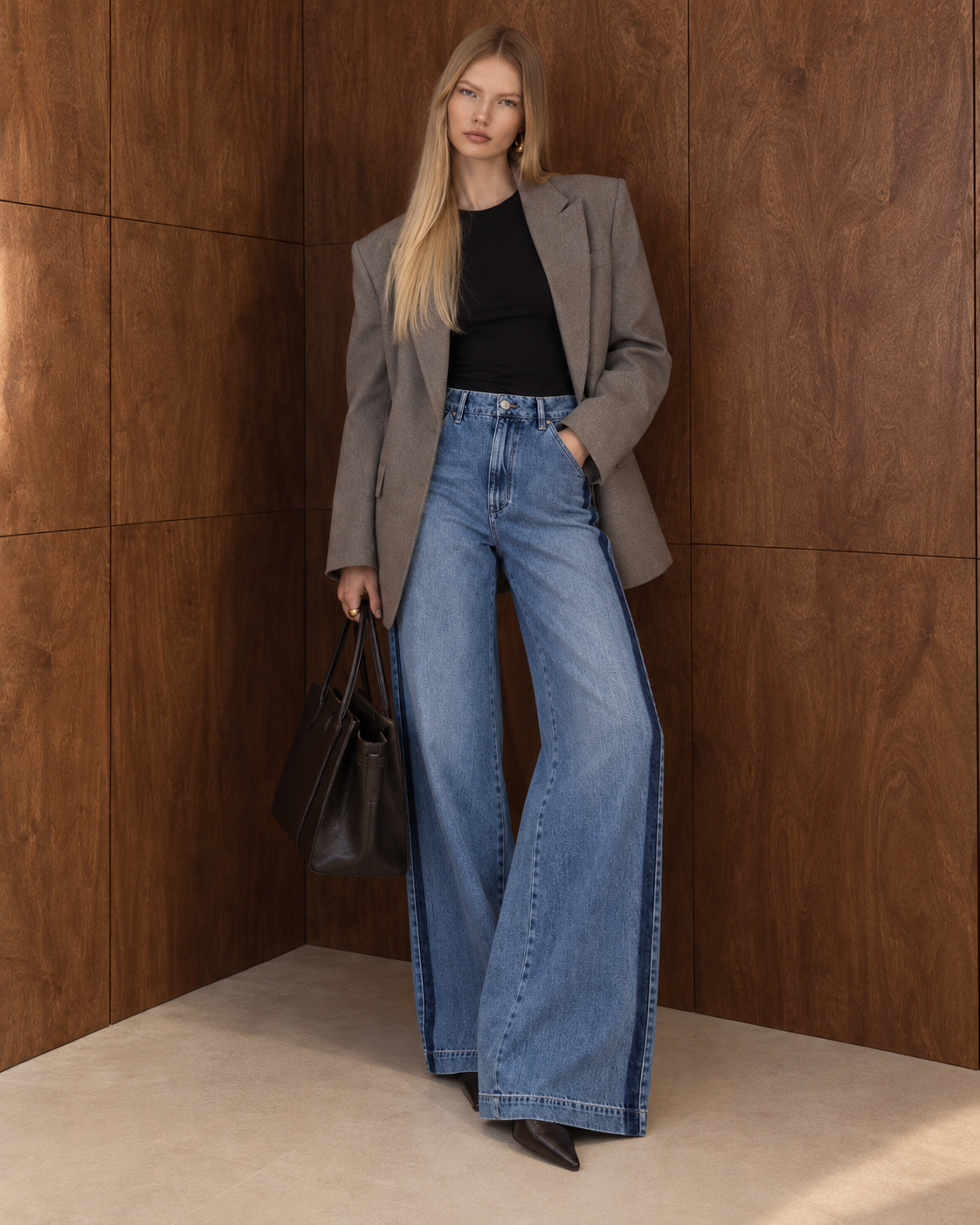 Premium High Rise Denim Trousers