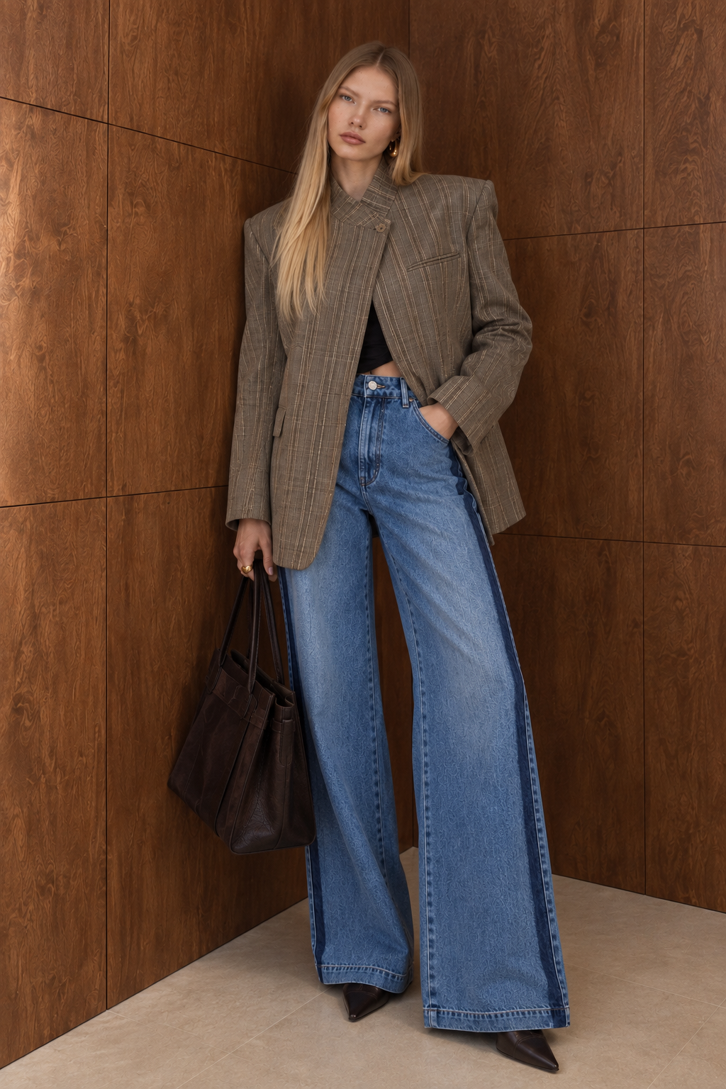 Premium High Rise Denim Trousers