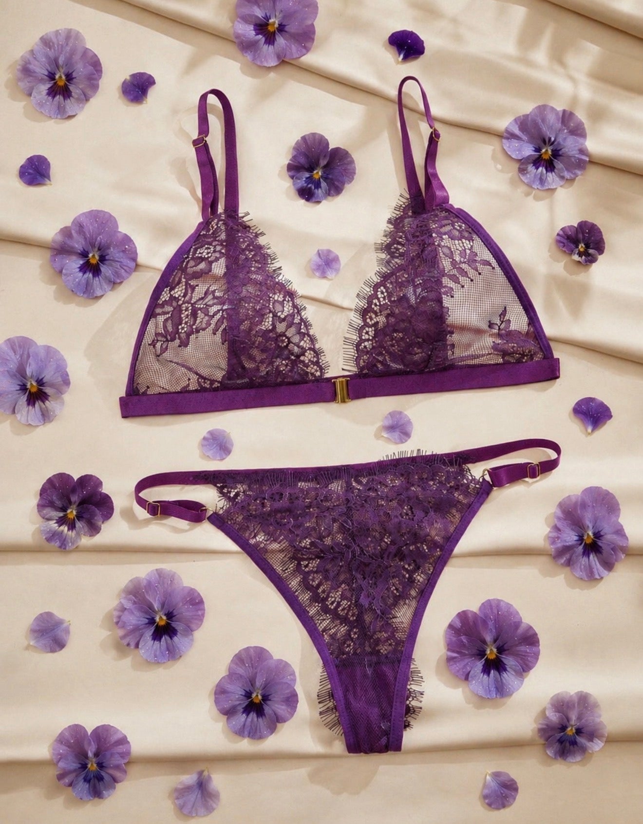 Burgonya Model – Elegant French Style Lingerie Set