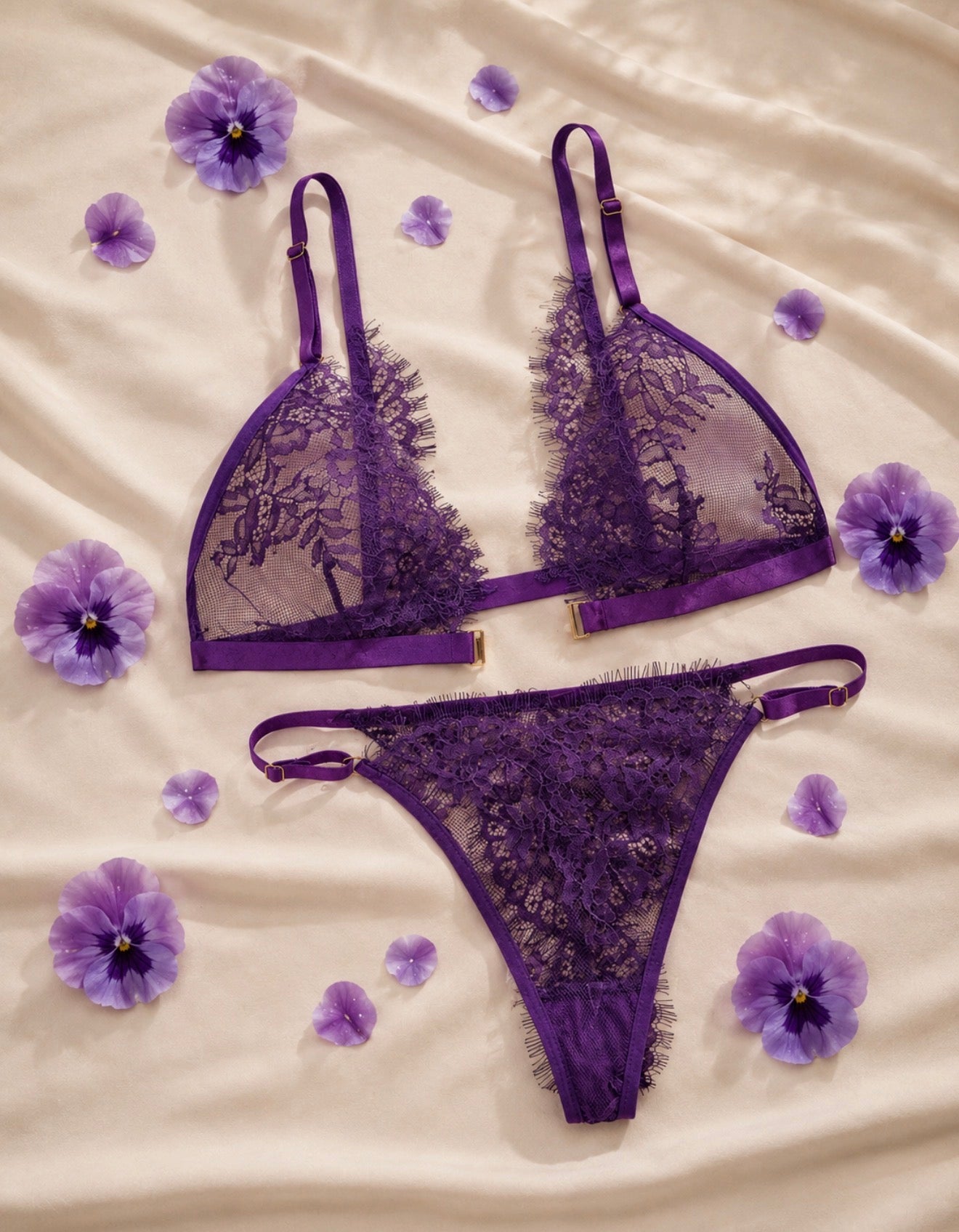 Burgonya Model – Elegant French Style Lingerie Set