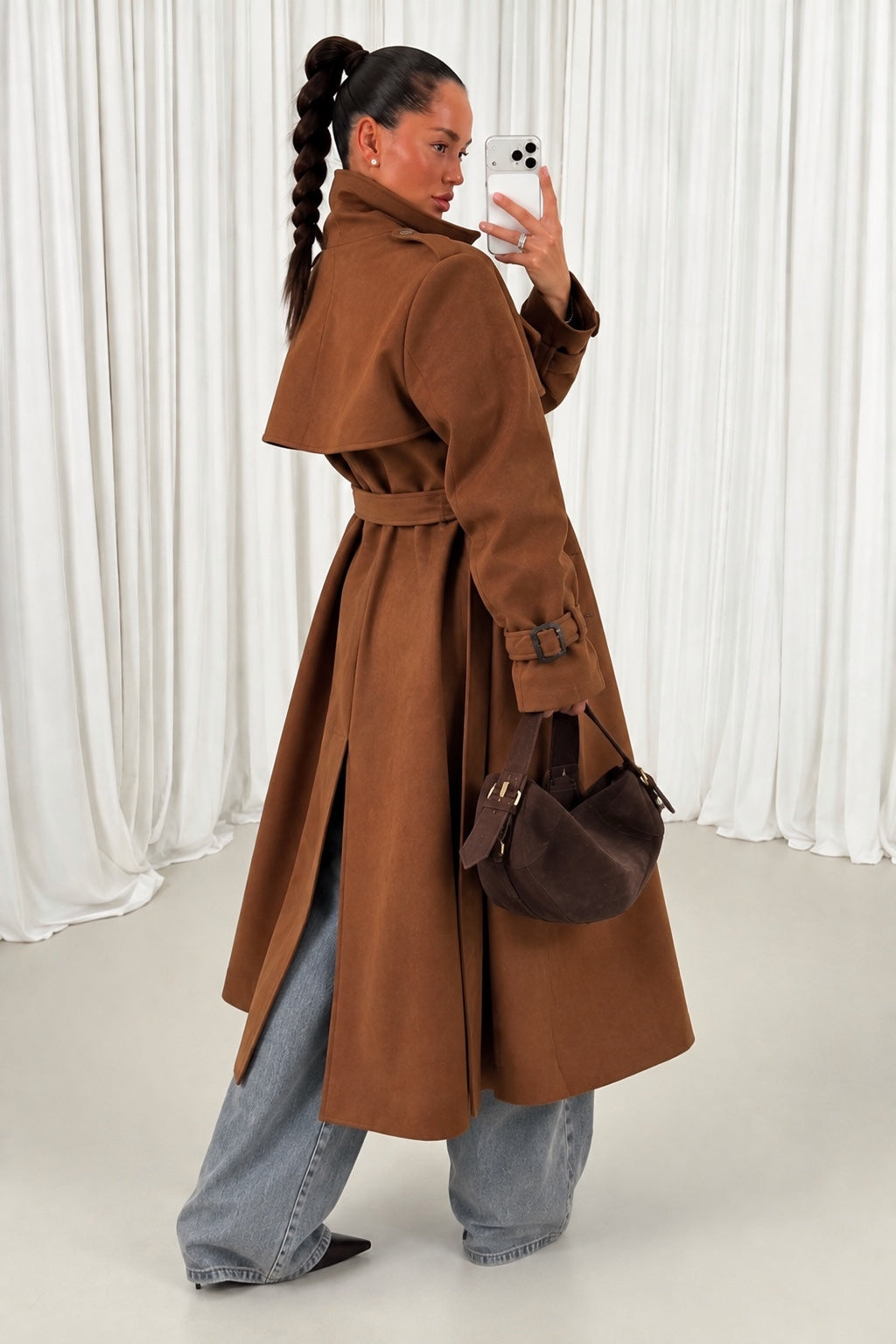 Sienna Longline Trench Coat back view