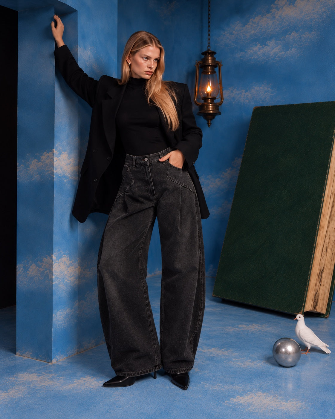 Golden Hour Trouser Jeans full length pose