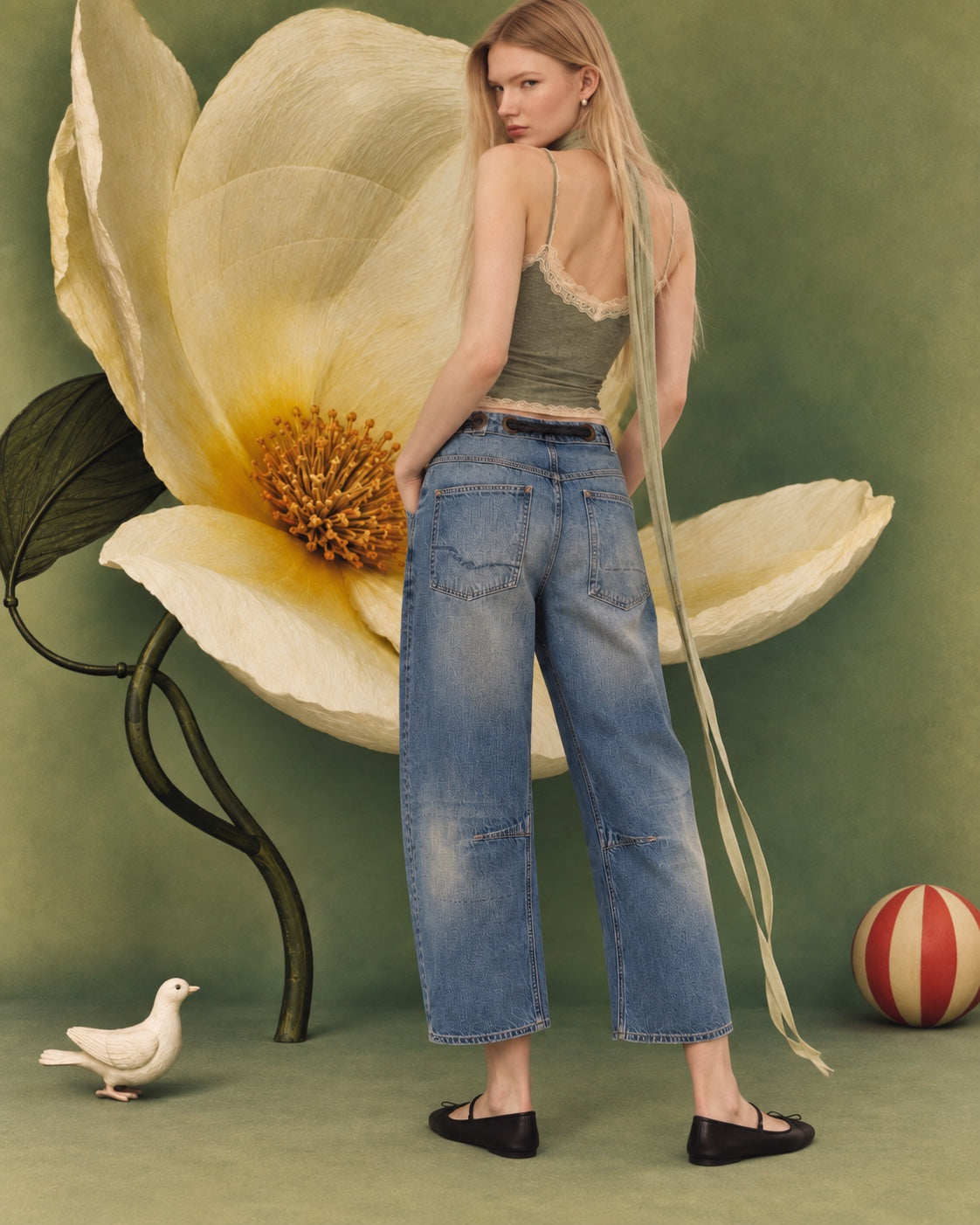 Free People Moxie Pull-On Barrel Jeans back fit
